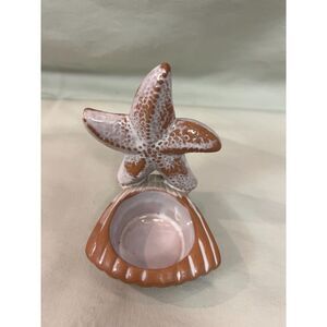 Yankee Candle Starfish Tealight Holder Beach Decor Terra Cotta Clay Pottery